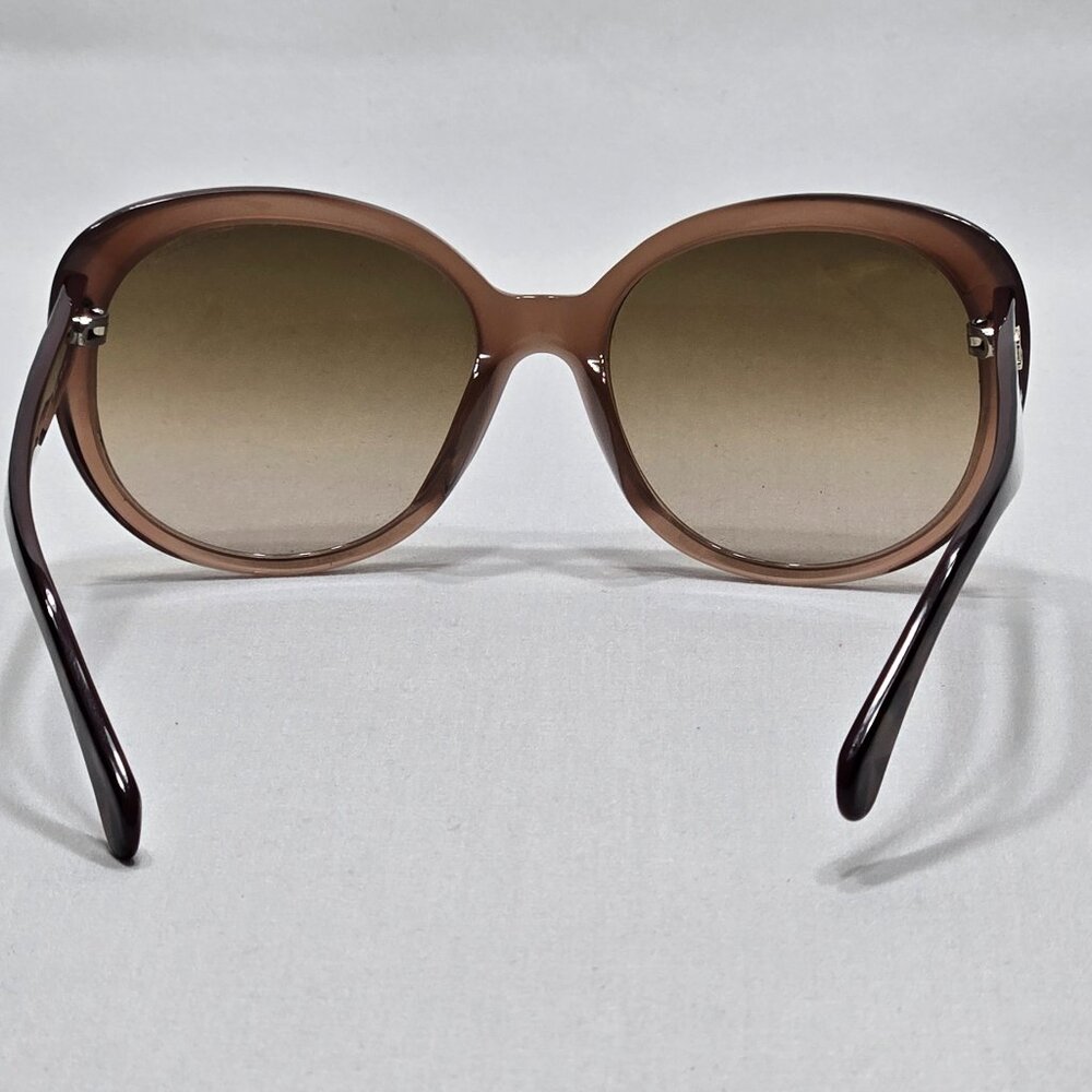 CHANEL 5184 Womens Quilted Tortoise Oval Sunglasses Mauve / Brown Gradient